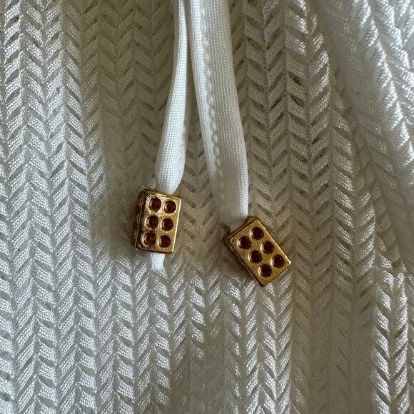 NWT Blue Island Beach Herringbone Laser-Cut Maxi Cover-Up Hoodie – Size L - Picture 9 of 10